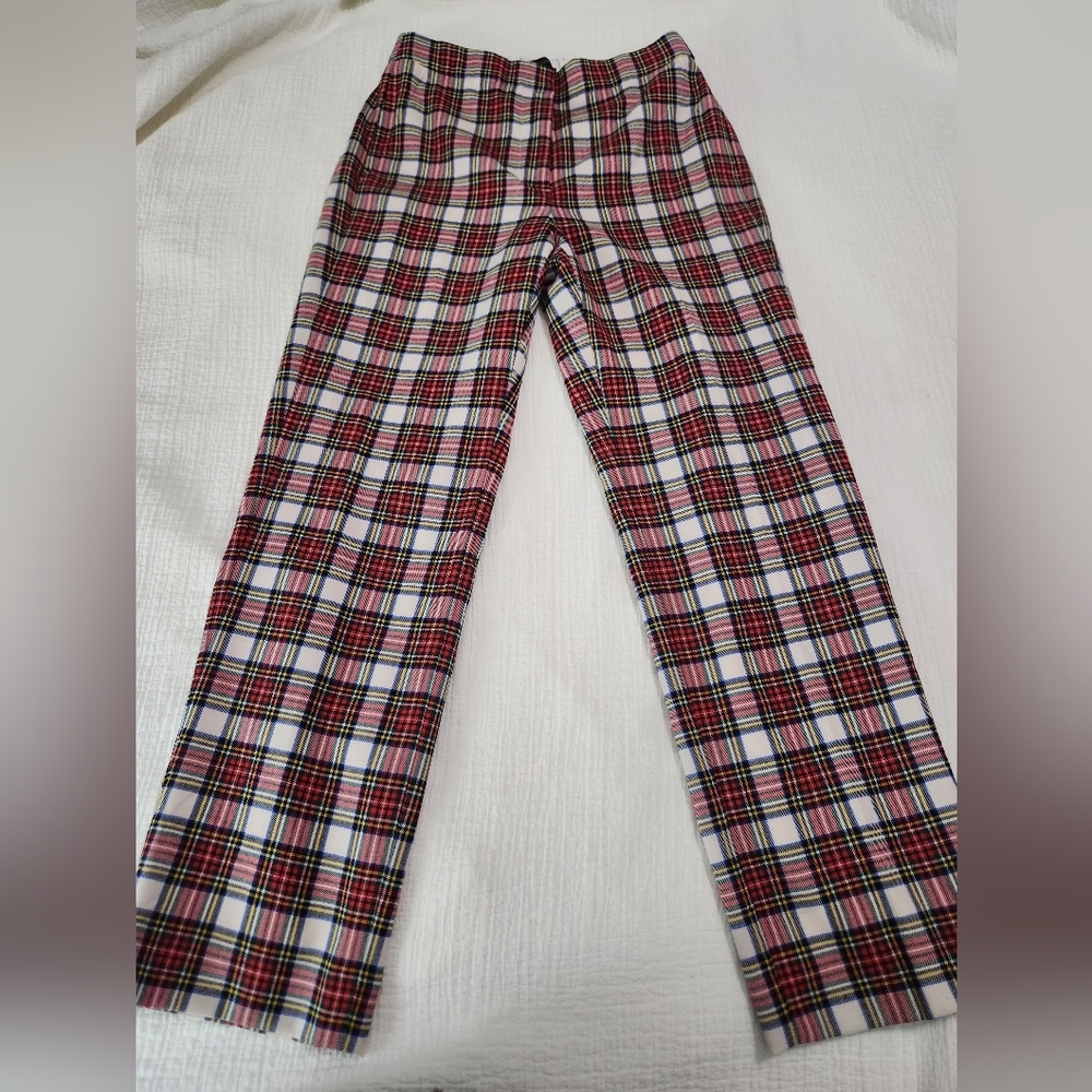 J Crew tartan plaid womens pants size 4